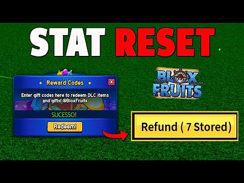 TODOS OS 7 CODIGOS STAT RESET + 26 CÓDIGOS DE 2X XP BELI E RESET NO BLOX FRUITS 2024