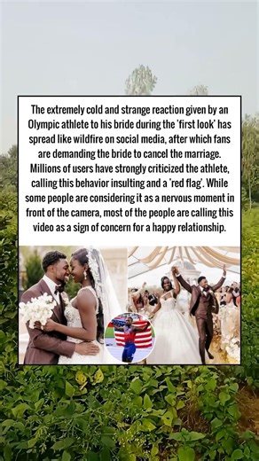 Fans went berserk after seeing the Olympian's cold reaction towards the bride.💞 #usanews