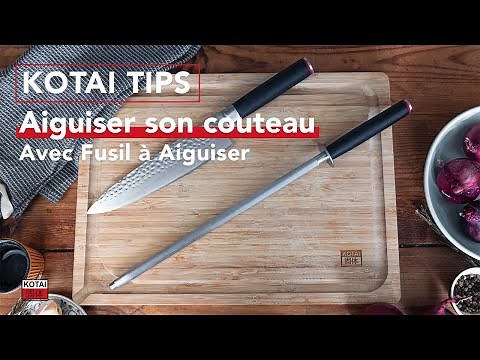 KOTAI TIPS - Comment affûter un couteau à l'aide d'un fusil à aiguiser #aiguisage #couteau