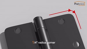 Probrico Interior Black Door Hinges, 3.5 X 3.5 Inch Round Door Hinges with 1/4" Radius Corners, Black Hinges for Doors, 18 Pack