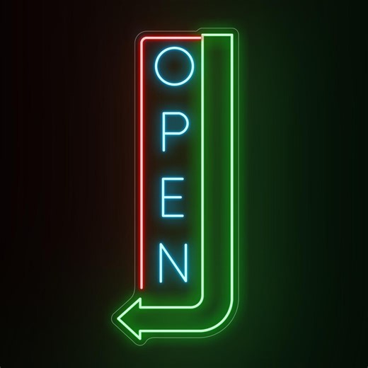 Open Neon Vertical Arrow Sign for Business, Outdoor Bar Light up Open Sign, Shop Open Neon Door Signs for Business - Etsy