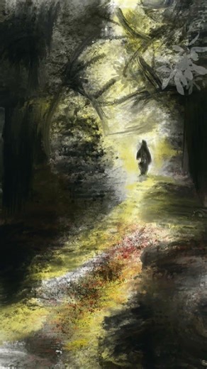 Cascading Moonlight-Using procreate to help realize a traditional painting. #procreateart