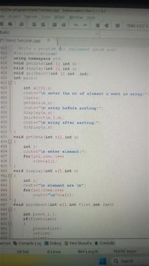OOPM - quick sort code Short video # youtube shorts videos output ke sath 🤔