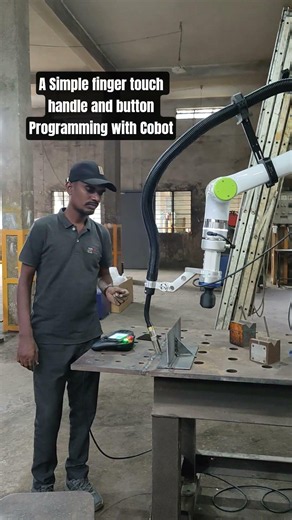 Dry-run programme demo with Cobot! Welding Cobot, installed at Hyderabad! #industrialrobots