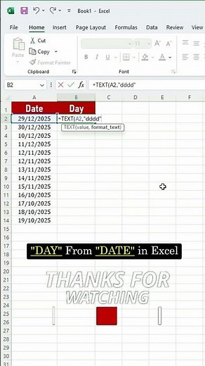 Convert Date To Day Of Week In Excel | Easy TEXT Function Tutorial For Beginners | Learn Excel 2026