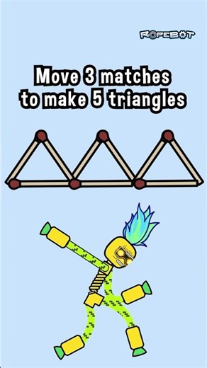 🔥🤖 Move 3 Matches to Make Triangles! 🧠