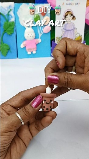 Smiley Boba Keychain 🧋✨ | DIY Kawaii Clay Charm Idea #youtubeshorts #diy#craft