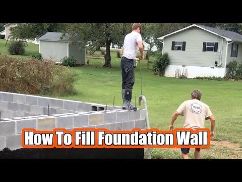 How To Fill Block Foundation Wall With Concrete! Concrete Pump Truck!