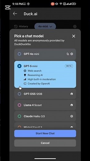 How to set up GPT-5 mini as a Duck.ai chat model? #smartphone #update #hack #tech #tutorial