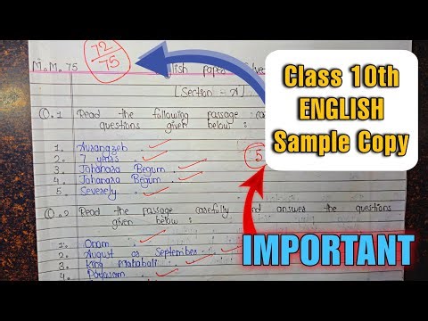 Class 10th English board sample copy checking video || #class10 #viral