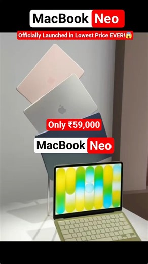 MacBook Neo:Apple ne sabko hila diya! ₹59,900 mein naya MacBook Neo? 🔥#apple #macbook