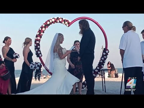 Jacksonville Beach wedding becomes viral moment during ‘Senior Skip Day’