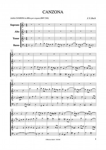 Bach Canzona in D minor, BWV 588