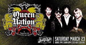 Relive the legacy of Queen with Queen Nation, transporting you to the golden days of rock with your favorite hits like "Bohemian Rhapsody" and "We Will Rock You" at Saint Rocke. Don't miss out! Grab your tickets for March 23rd here. | Saint Rocke
