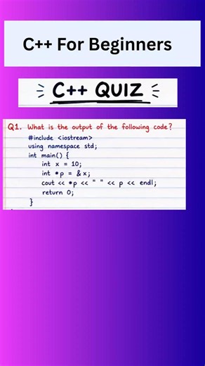C++ for beginners #c++programming#c++tutorial #computerscience#c++forbeginners#mcqs #quiz #interview