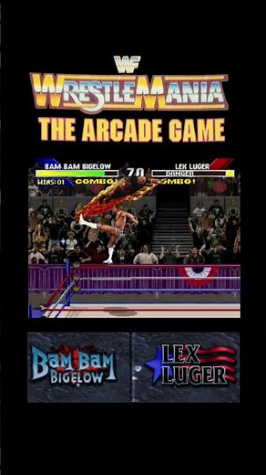 WWF Wrestlemania : The Arcade Game - PS1 - Bam Bam Bigelow vs. Lex Luger.