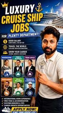 Cruise Ship Jobs for Freshers & Experienced 🚢 | Multiple Openings