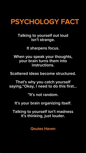 Why Talking to Yourself Out Loud Helps You Think Better (Psychology Fact)