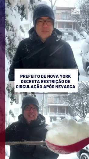 O prefeito de Nova York, Zohran Mamdani, proibiu a circulação de veículos na cidade a partir das 21h locais deste domingo (22) até às 9h de segunda-feira (23) diante da chegada de uma tempestade de neve. O Serviço Meteorológico Nacional dos EUA prevê acumulados entre 45 e 60 centímetros de neve em Nova York, com possibilidade de 70 centímetros em algumas pontos, ventos de até 112 quilômetros por hora e risco de apagões e inundações costeiras. As escolas públicas municipais não terão aulas e o tr