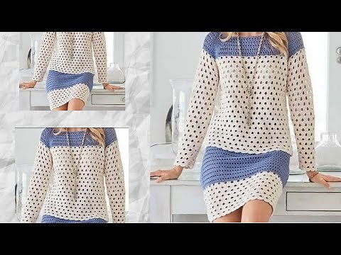 how to crochet blouse and skirt easy and elegant set tips and advice (SUBTITLES)