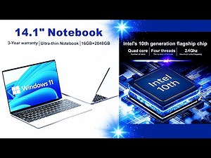14.1" Ultra Slim Laptop 16GB RAM 2TB SSD Intel N3700 Notebook Gamer