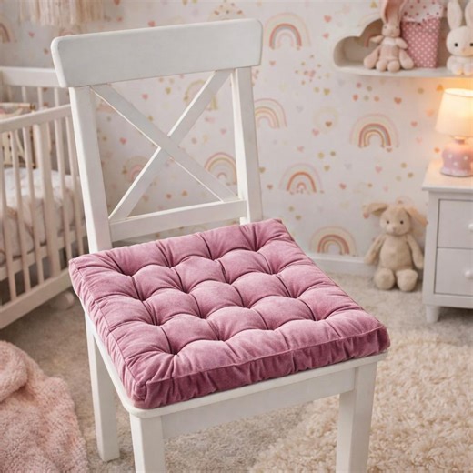 Blush Pink Velvet Chair Cushion, Tufted Handmade Square Seat Pad, Girly Cushion Nursery Accent Pillow - Etsy Australia