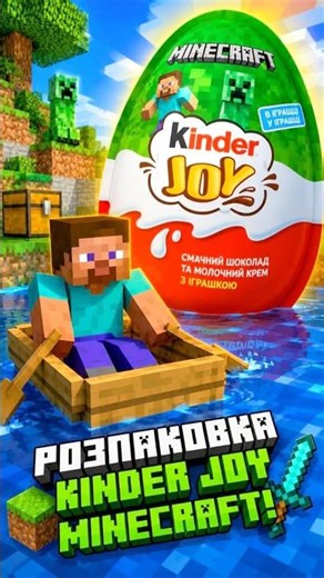 🎮 Minecraft Kinder Joy здивував мене… БЛОК ВОДИ! #кіндер #unpacking #розпаковка