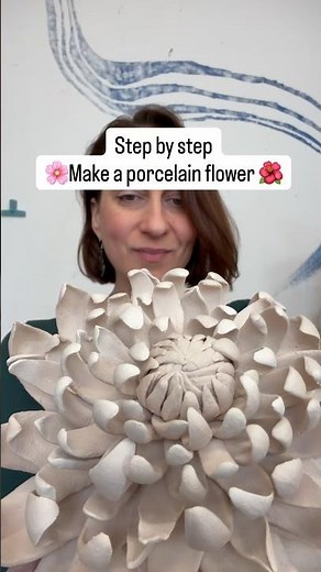 Porcelain flower tutorial #pottery #clayflowerart #porcelain #flowers