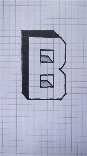 How To Draw 3D "B" Letter #shorts#art #tutorial #drawing