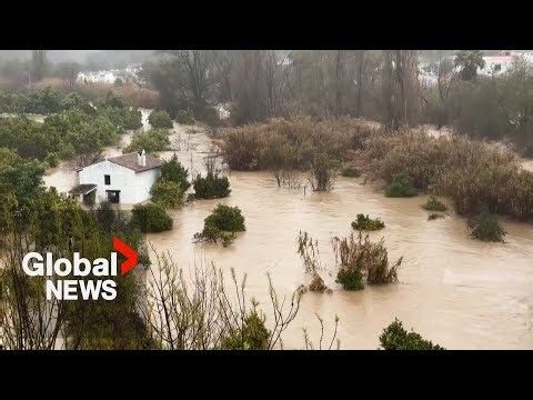 Storm Leo: Thousands evacuated amid major flooding in Spain, Portugal