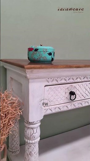 Rade Wooden Console Table (White Distress)