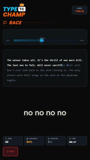 This typing race ending was INSANE 😳🔥 #typing #wpm #typingtest #keyboard #mechanicalkeyboard