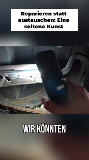 Blech anpunkten, auffüllen, fertig. Eine Reparatur, die nur hier Sinn macht. Harry würde eh nur fragen: 'Kannst du nicht reparieren?' #KFZ #Reparatur #Handwerk #Autos #Custom