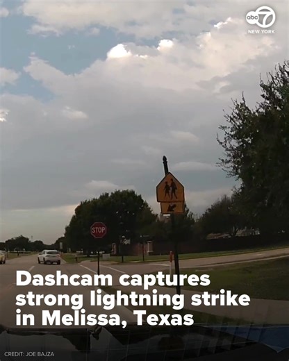 747K views · 6.4K reactions | Dashcam video captured a wild lightning strike in Melissa, Texas. | ABC7NY | Facebook