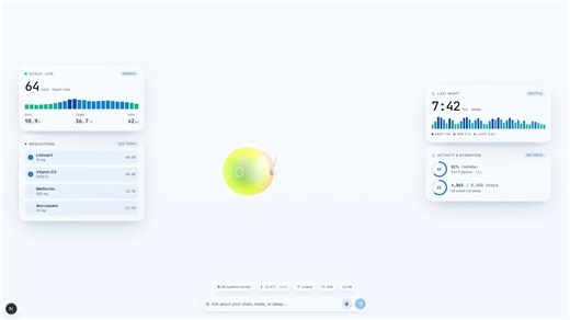 3D Interactive + Glass UI