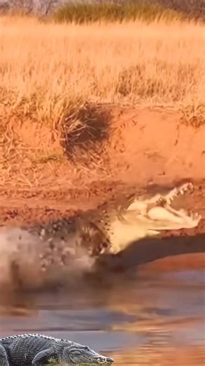 crocodile attacks porcupine