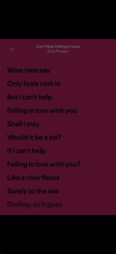 Elvis Presley - Can’t Help Falling in Love | #spotify #lyrics #fyp | song with lyrics