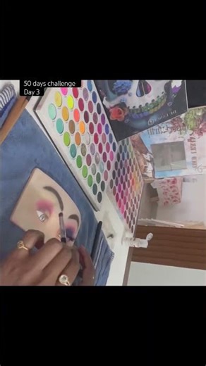 Eye makeup on dummy [day 3/50]#tutorial #learn #eyemakeup