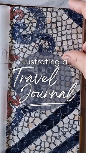 Make a TRAVEL JOURNAL first page with me 📖🖌🖋 Illustrated watercolor travel & junk journal 🌞