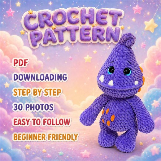 Crochet Monster Pattern PDF, Amigurumi Monster Pattern, Beginner Friendly Plush Toy, Digital Download, Cute Crochet Toy, Cute Monster - Etsy