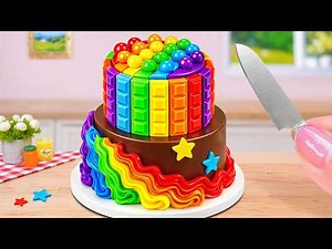Ultimate Rainbow Wave Frosting Cream Cake 💗 Most Unique Mini Rainbow Cake Designs 🤩 The Cake Corner