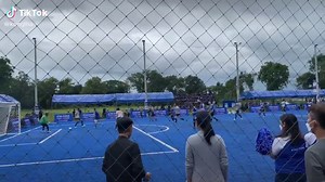 Cheering Crowd at Outdoor Soccer Match