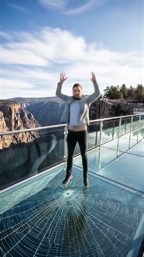 Recreational Glass Bridge Stunt Fail — Backflip Ends in Terrifying Fall