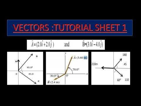 Vectors questions on the tutorial sheet one ,physics 101