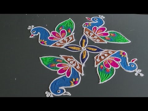 Peacock Rangoli | September 16, 2025 |Festival Rangoli | Beautiful Rangoli