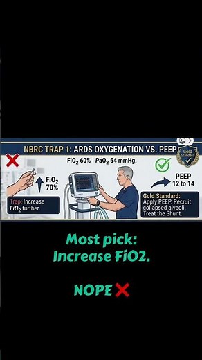 ￼NBRC Logic: Stop increasing the oxygen! 🚨 #rtstudent #respiratorytherapy #exam #tmcexam