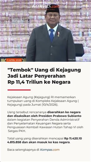 Penampakan Tumpukan Uang bak Tembok di Kejagung, Jadi Latar Penyerahan Rp 11,4 Triliun ke Negara