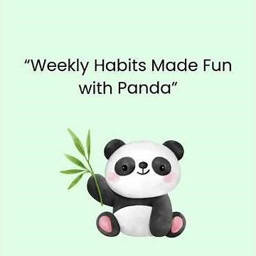 Panda Weekly Routine Chart for Kids | Editable Canva Habit Tracker