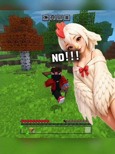 Minecraft but 'Chicken girl' is controlling my world #minecraft #shorts