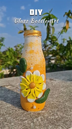 DIY Bottle Art 🌼 | Home Decor Idea #shorts